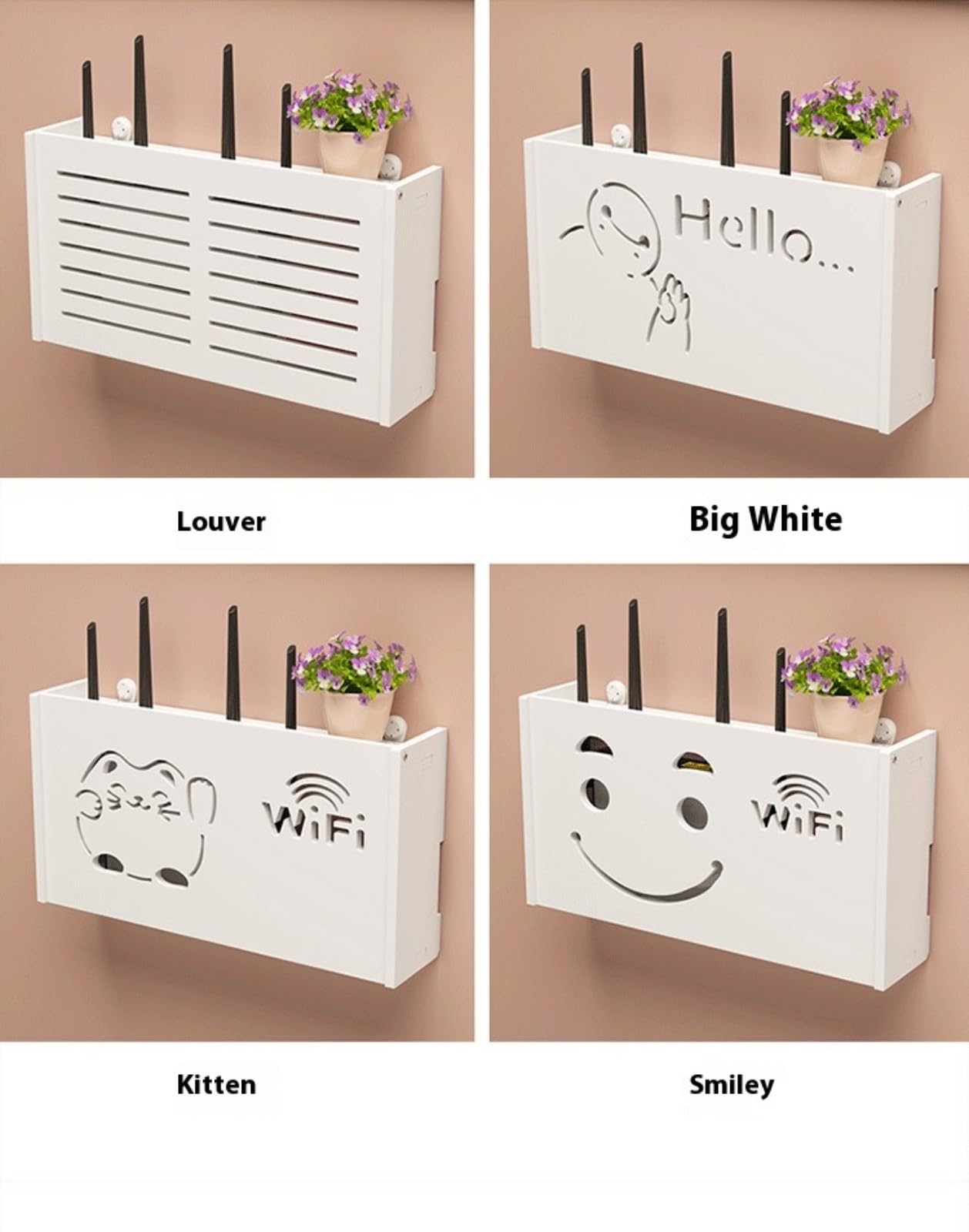 1 caja de almacenamiento para enrutador, organizador de almacenamiento versátil para enrutador inalámbrico,estante inalámbrico para sala de estar,caja de almacenamiento WiFi montada en la pared, decor