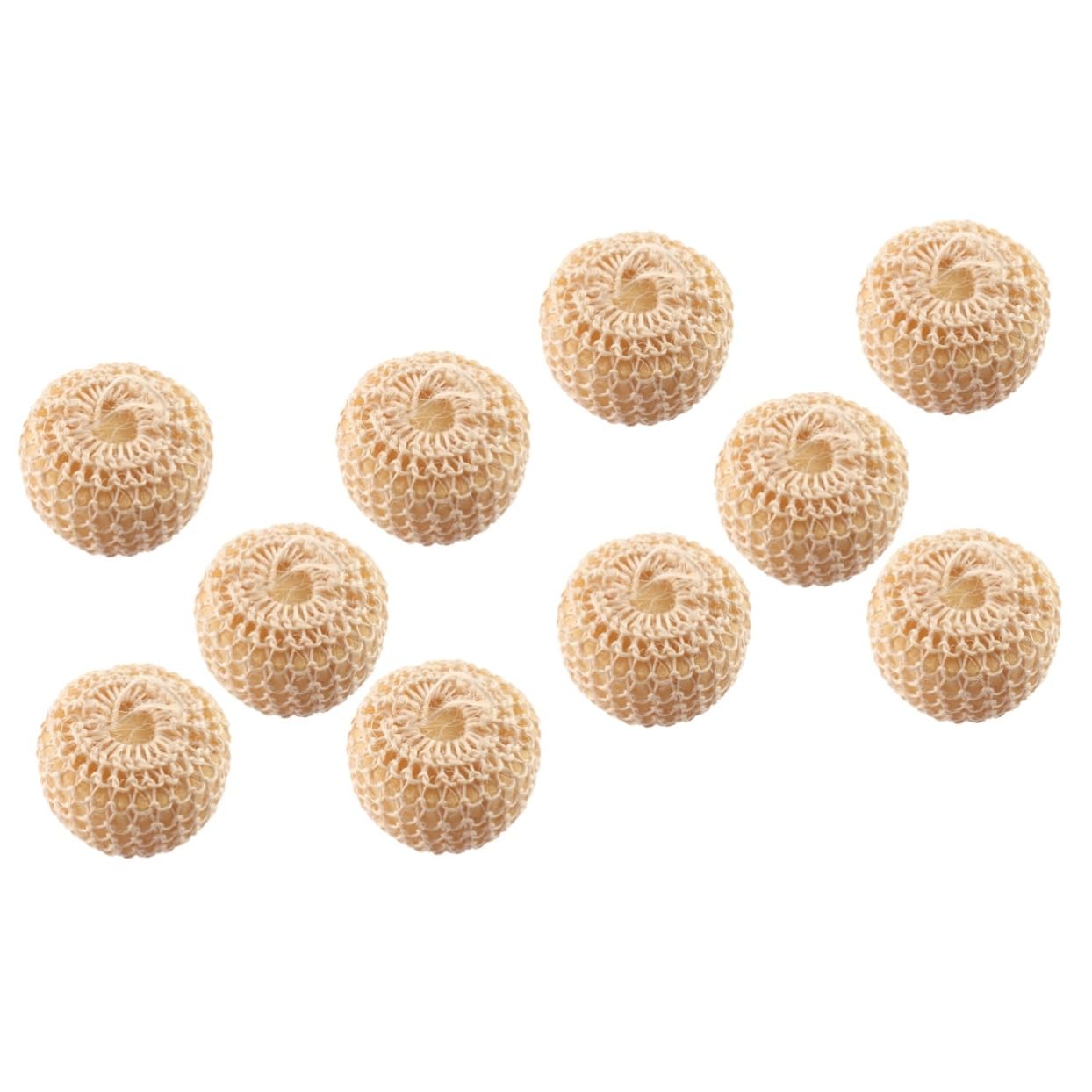 10piezas Esponjas De Baño De Sisal Bolas Ovaladas Para Exfoliación y Limpieza De Piel De Accesorios De Ducha Natural Suaves y Duraderas