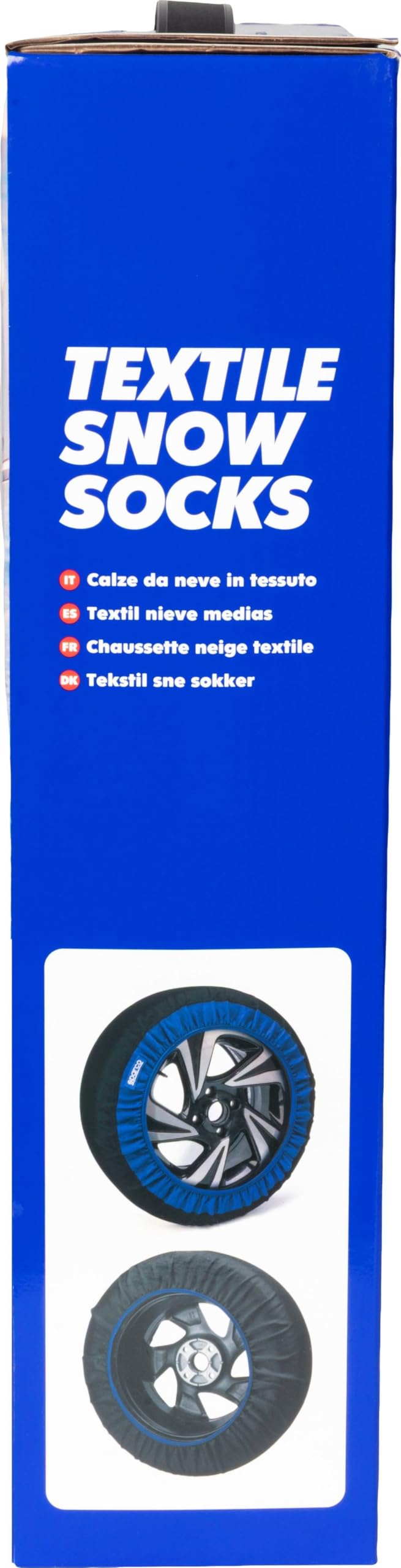 Sparco Set Di 2 Calze Da Neve In Tessuto Nero - Taglia M - Facili Da Montare, Silenziose, Massima Aderenza Su Strada