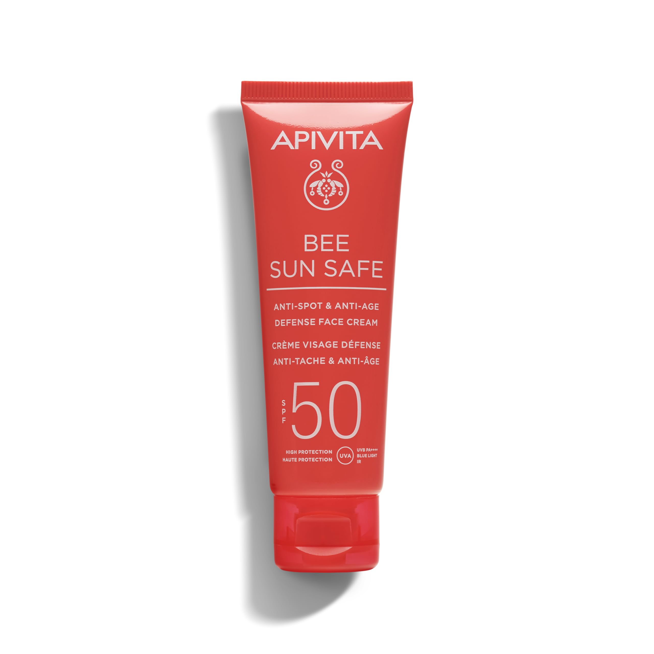 Apivita Bee Sun Safe Anti-Spot & Anti-Age Defense Face Cream SPF 50 50ml - A Face Sunscreen with Propolis, Marine Algae, Sea Fennel - UV Protection/IR & Blue Light Protection- Fights Wrinkles & Spots