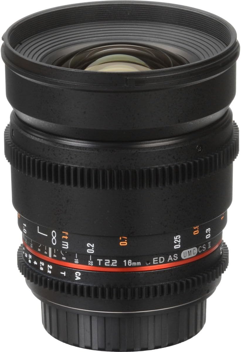 Rokinon DS16M-C 16mm T2.2 Cine Wide Angle Lens for Canon EF-S Digital SLR