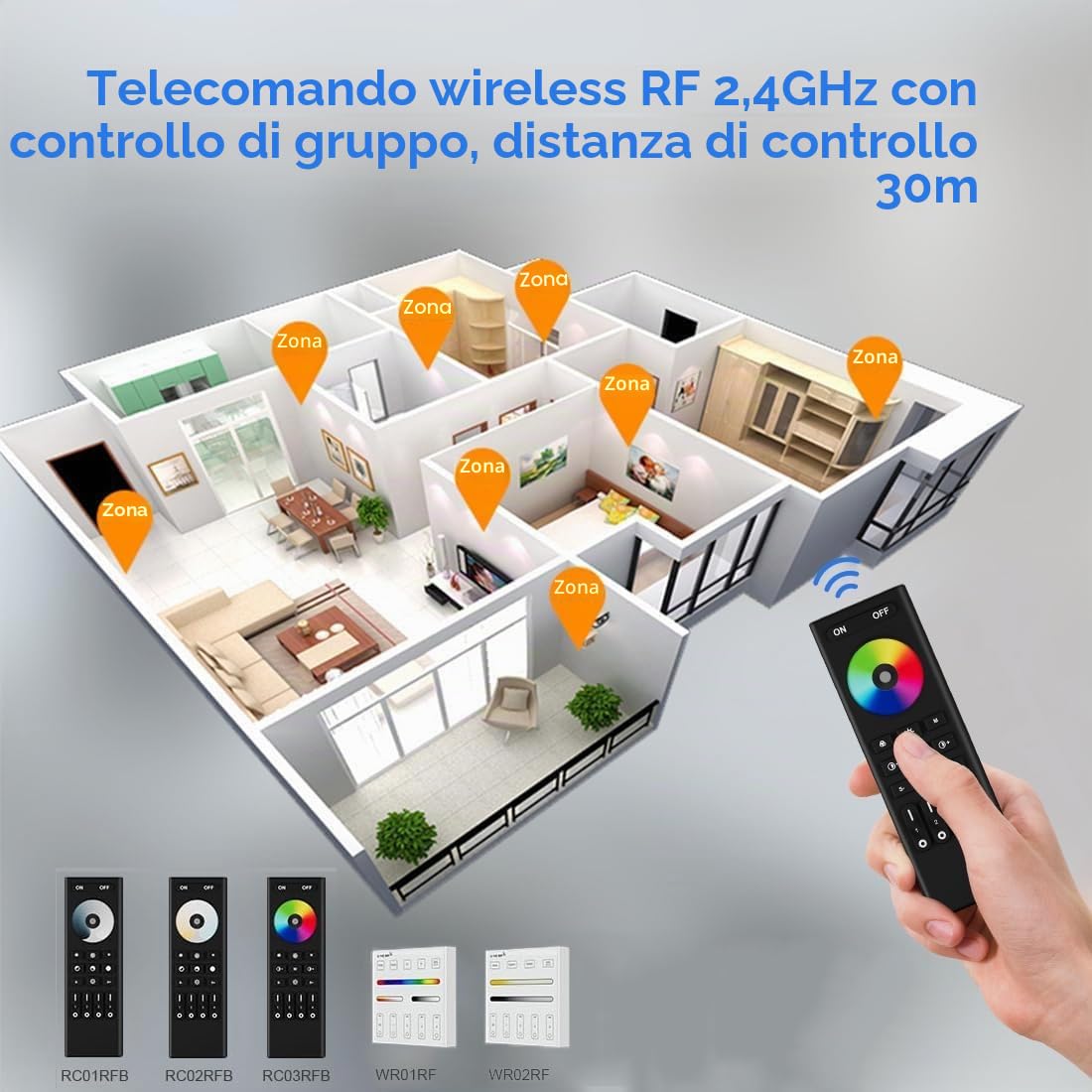 BTF-LIGHTING 5in1 LM052 Tuya Zigbee3.0 LED Controller Supporto Dimming CCT RGB RGBW RGBCCT PWM striscia LED Compatibile con Echo Plus Echo(4th Gen) Ponte/Gateway ZigBee3.0 Lavoro con WR01RF WR02RF ecc