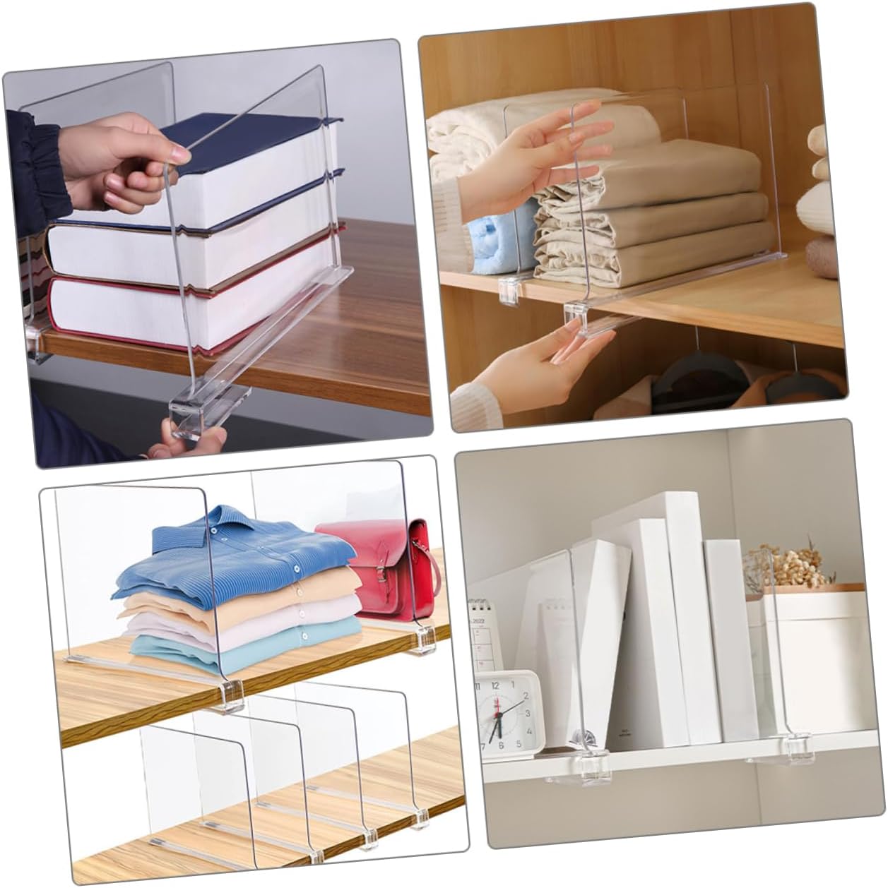6pcs Closet Shelf Dividers Wardrobe Partition Boards for Bedroom Storage Easy to Install Reusable Dividers for Closet Organizers