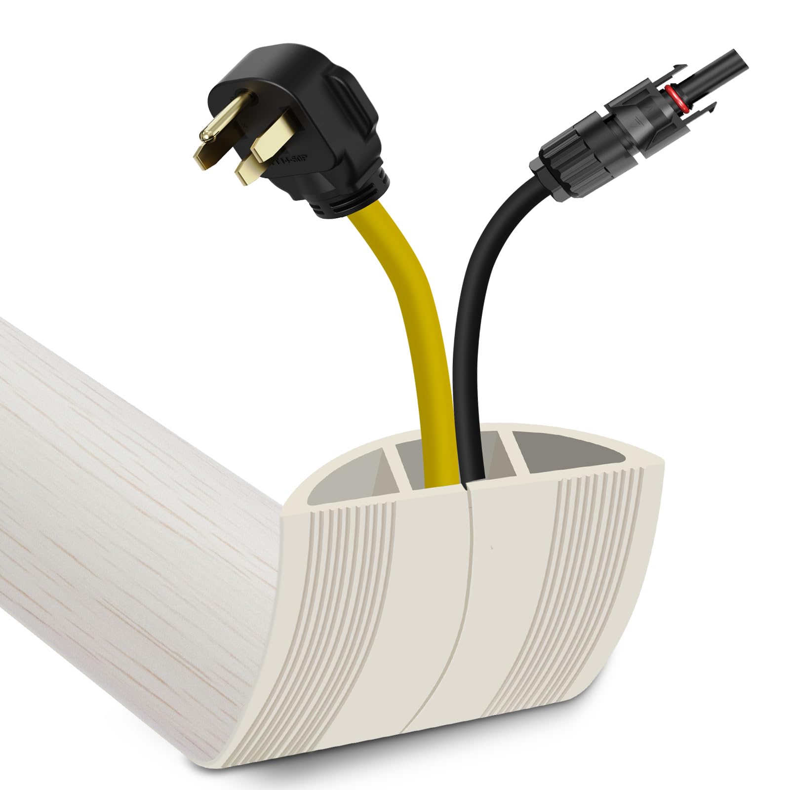 Floor Cable Cover 3 Meter Cable Covers for Wires Floor Protect Wires & Prevent Trip Hazards, Easy to Cut for Home, Office, School, Concerts, Cavity 15mm (W) x 8mm (H)