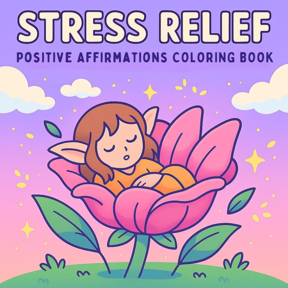Stress Relief: Positive Affirmations Coloring Book for Adults & Teens