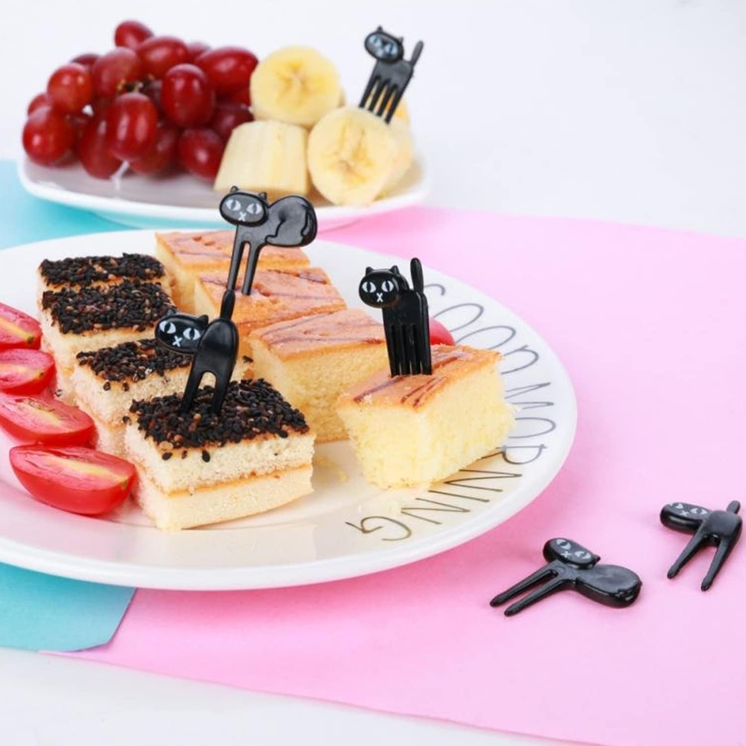 Set 46 Forchette Frutta Plastica Per Bambini - Stuzzicadenti Animali Carini Per Bento E Festa - Foto 2