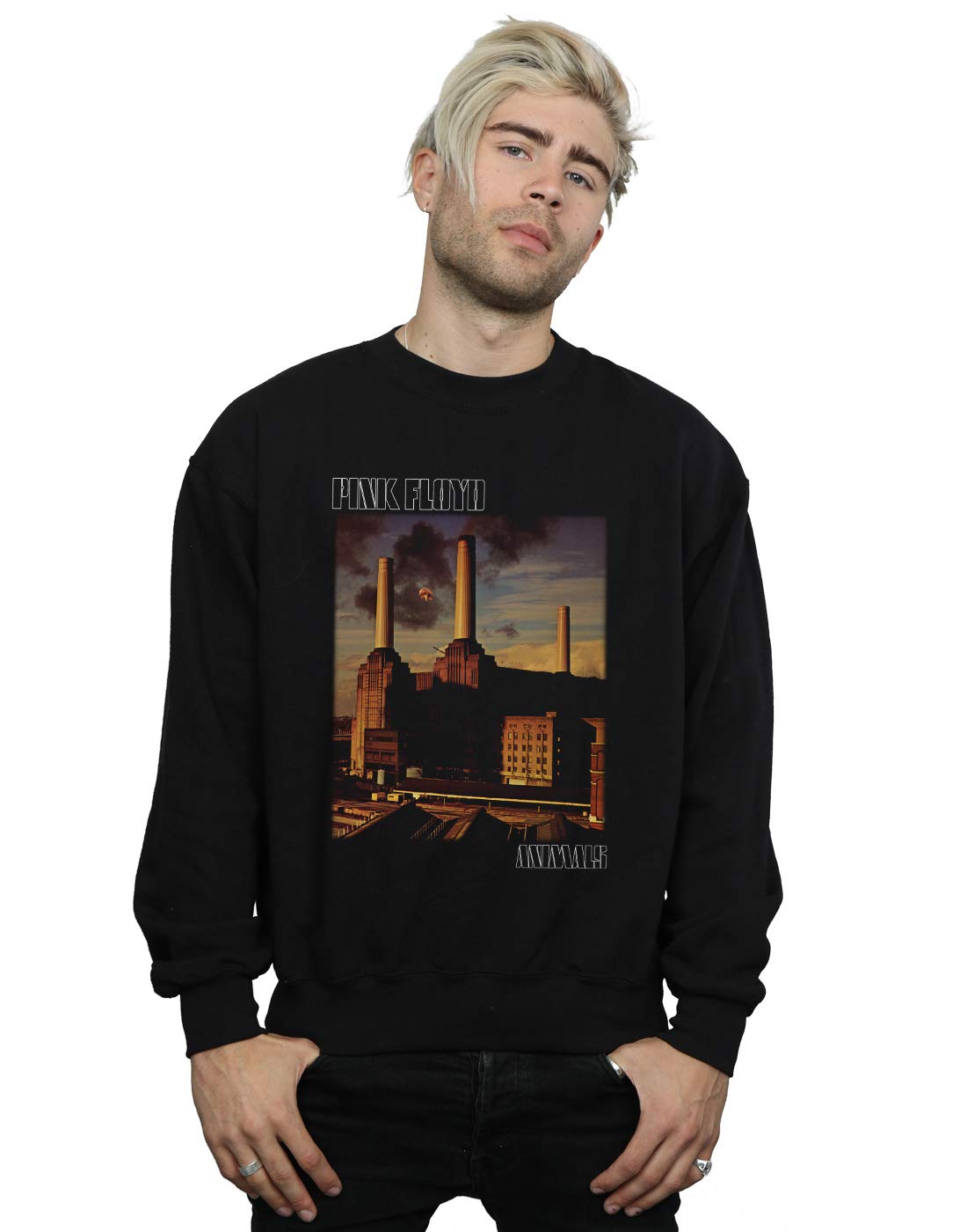 Absolute Cult Men's Black Pink Floyd Animals Poster Sweatshirt Medium