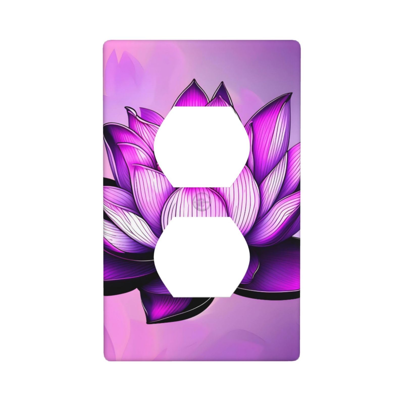 Purple Lotus Unbreakable Polycarbonate Switch Plate-1 Gang Screwless Wall Plate for Home Office