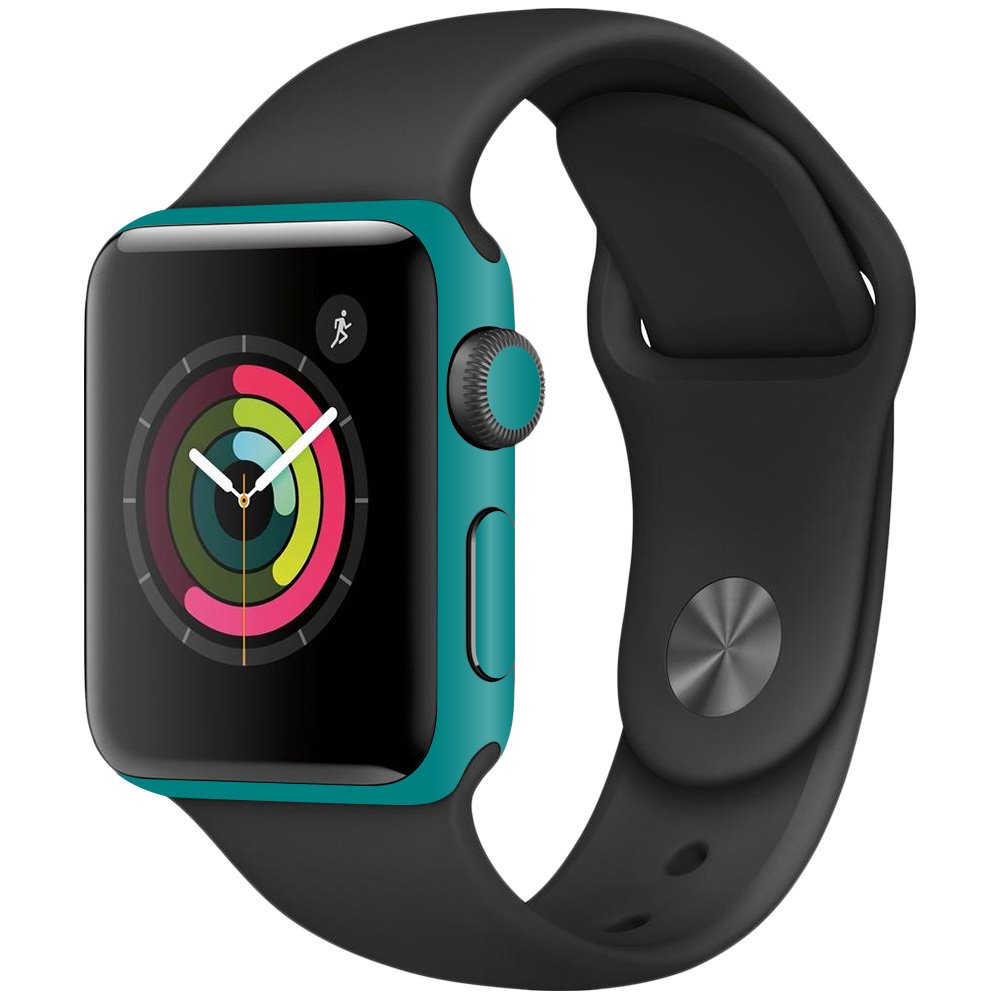 MightySkins Skin Compatible with Apple Watch Series 2 38mm - Solid Teal | Protective, Durable, and Unique Vinyl Decal wrap Cover | Easy to Apply, Remove, and Change Styles | Made in The USA