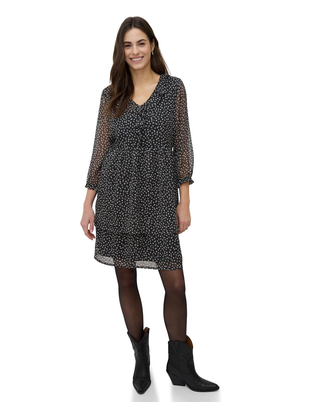 Street One Studio Damen 1409075 Gemustertes Chiffonkleid (1er Pack)