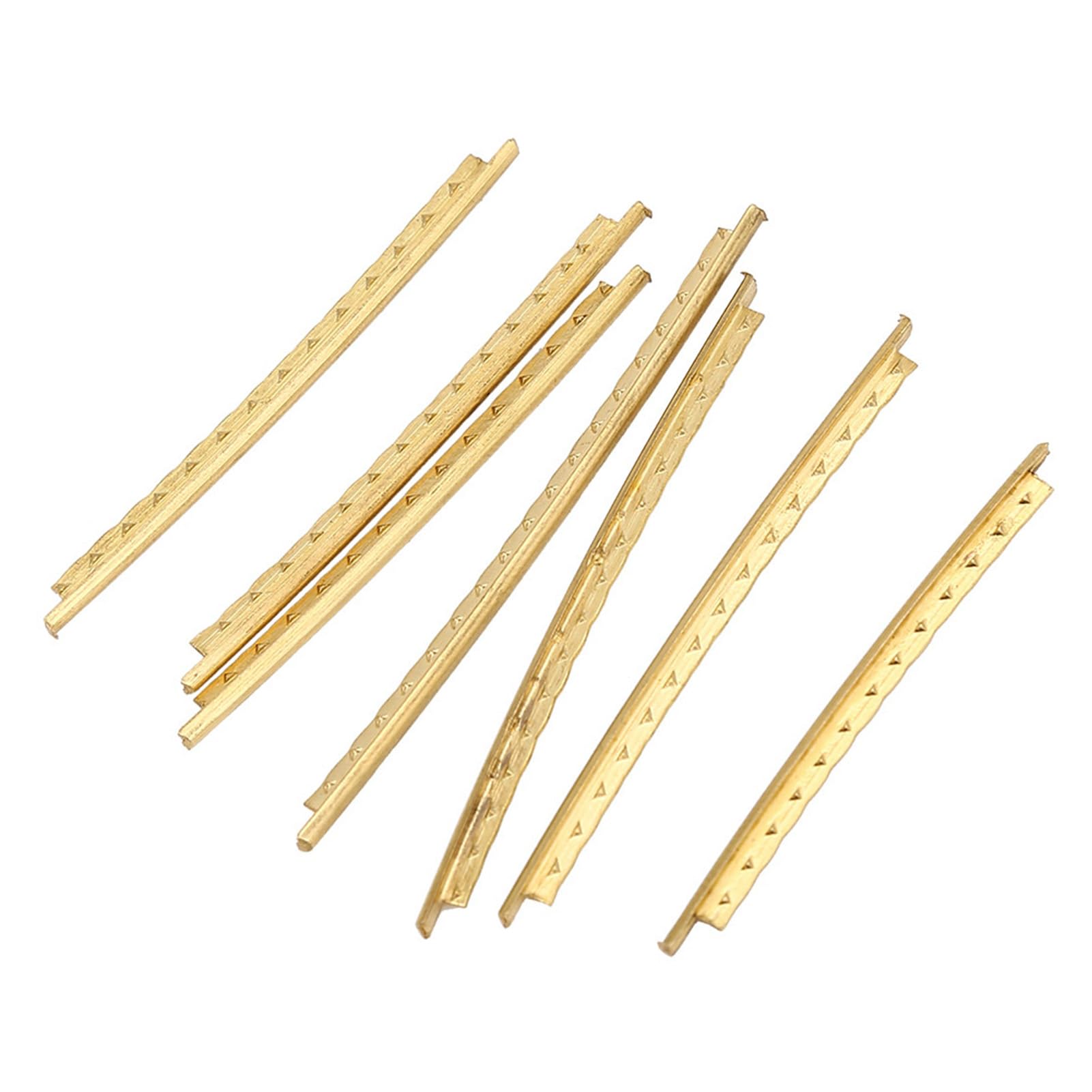 Qqmora Jeu de Fils de Frette de Guitare en Laiton, 20 Pièces, 2.0mm, Belle Brillance, Pièces de Rechange Durables pour Guitares Folk en Bois, Couleur or