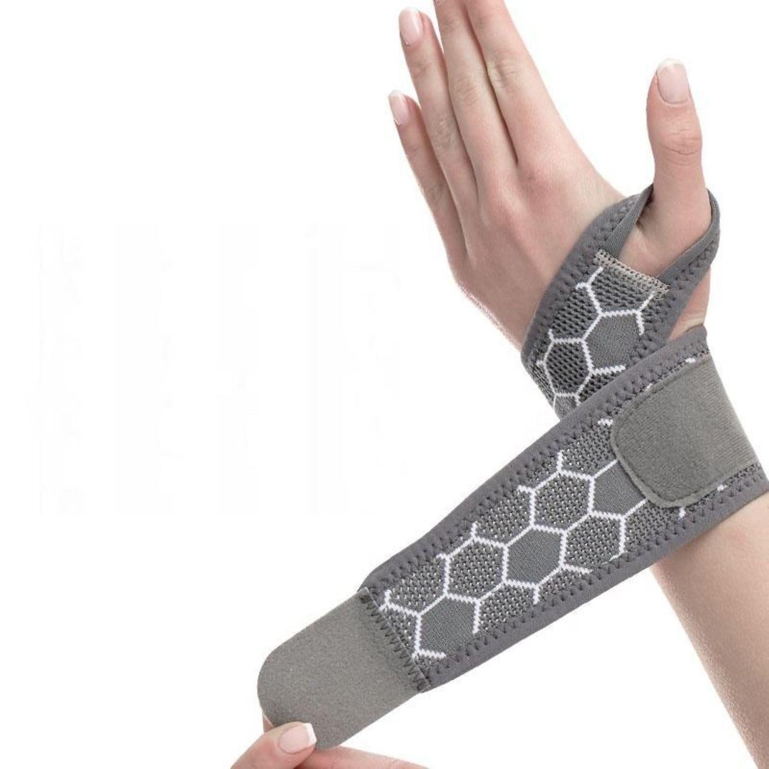LUVILS® Tutore Mano e Polso Destro Sinistro per Uomo e Donna,Polsini Palestra Fitness, Sport, Allenamento con pesi, Polsiera Tunnel Carpale dolore Tendinite, (Grigio) 1 pz