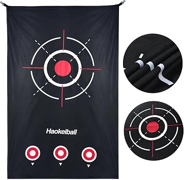 Haokelball Golf Cage with Metal Frame, 10x8x6ft Golf Hitting Nets for Backyard Driving Real Balls, Heavy Duty Net Enclosure with 3-Sides & Target Cloth for Indoor Outdoor Full Swing Practice