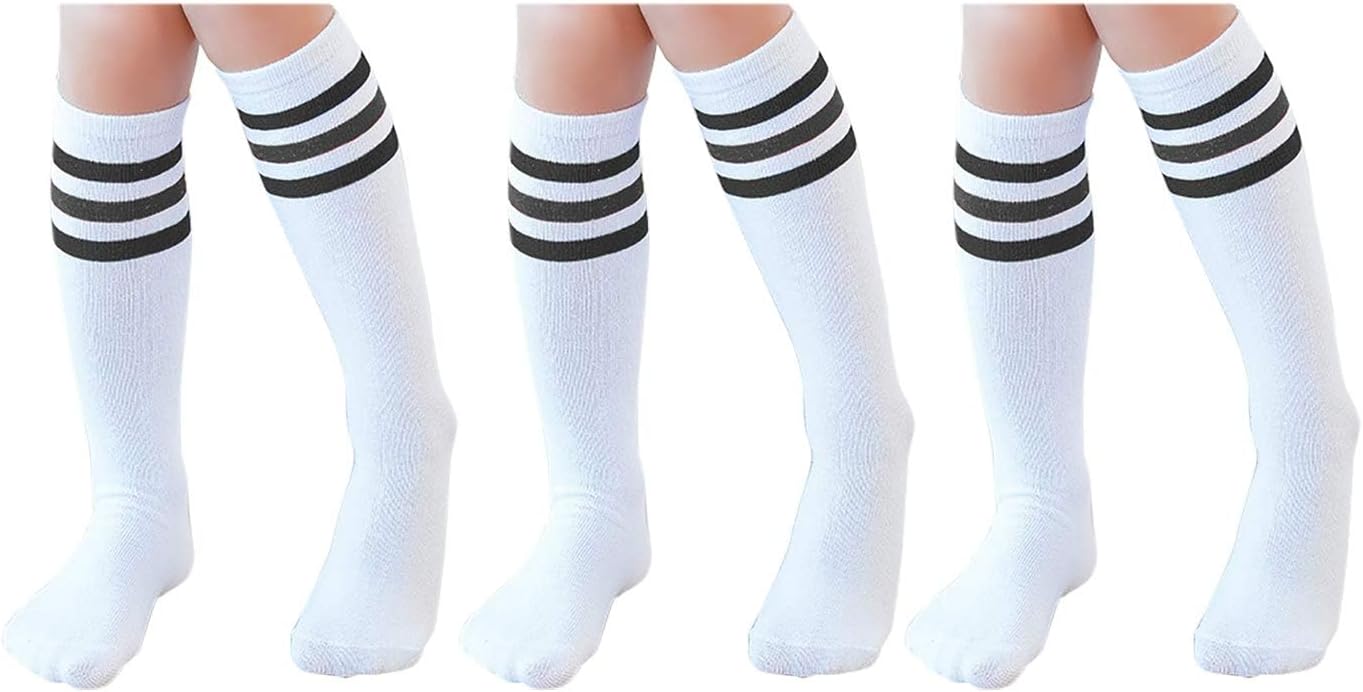 Knee High Tube Socks for Boys Girls Teens, Kids Soccer School Cotton Uniform Sports Socks 3,4 Pairs - Image 8
