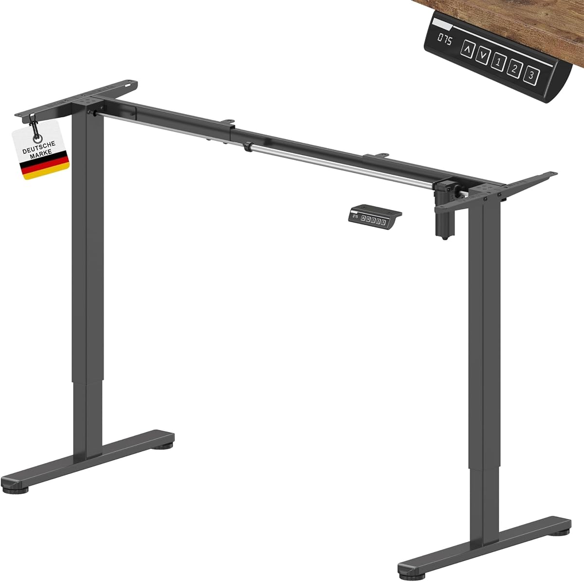 Albatros höhenverstellbares Schreibtisch Tischgestell elektrisch | UP30 Schwarz | Gestell, Tischbeine, Tischfüße aus Metall | Display | optimal für Arbeitsplätze mit geringer bis mittlerer Breite