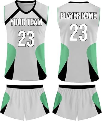 SGS Sports Gear Custom Volleyball Uniform, Personalized Reversible or Standard Design Uniform with Name and Number for Unisex