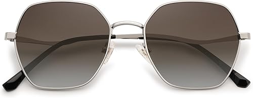 SOJOS Retro Hexagon Square Polarized Sunglasses for Women Men Vintage Hexagonal Polygon Shades SJ1101