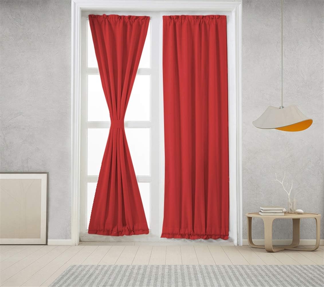 Icegrey 1 Panel French Door Curtains Thermal Insulated Rod Pocket Blackout Privacy