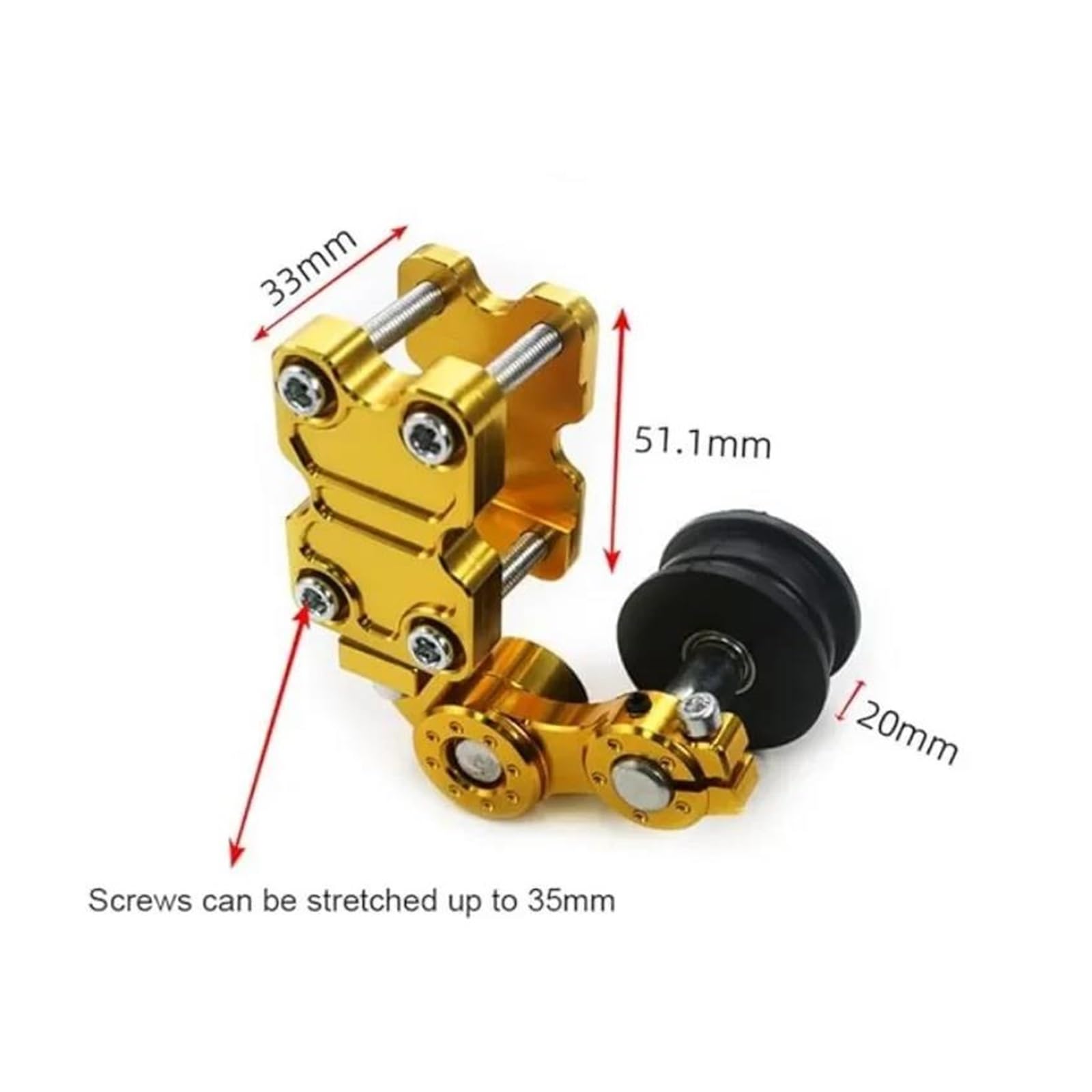 Moto Guide-chaîne De Moto Accessoires de réglage universels pour moto : galet tendeur chaîne à molette pour motocross, chopper et quad(Yellow)