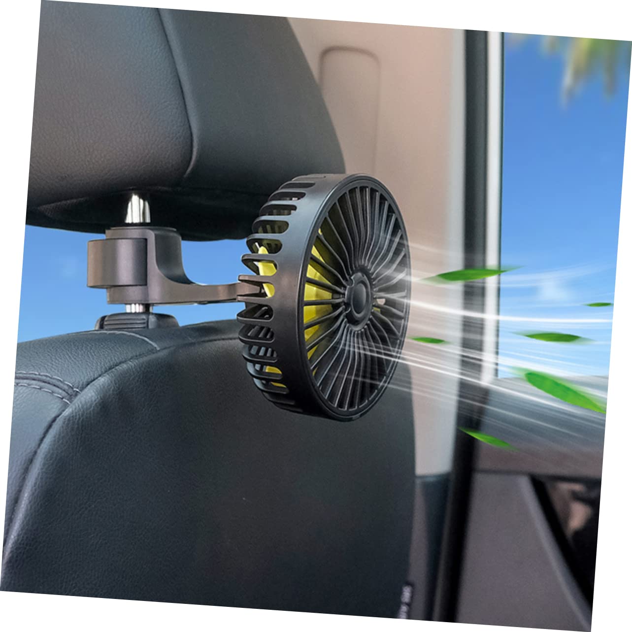VILLCASE USB Car Fan for Backseat Clip Cooling Fan with Design Airflow Durable Clamp for Easy Installation Car Accessory for Hot Summer