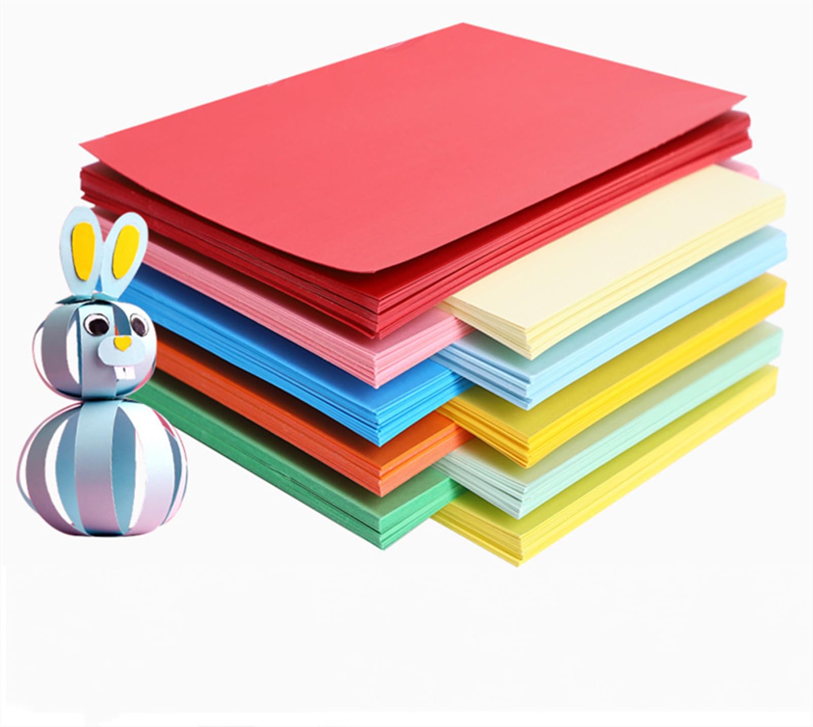 Lot De 50 Feuilles Cartonnées Colorées A4 - 200 G/m² - 10 Couleurs - Pour Bricolage Et Créations