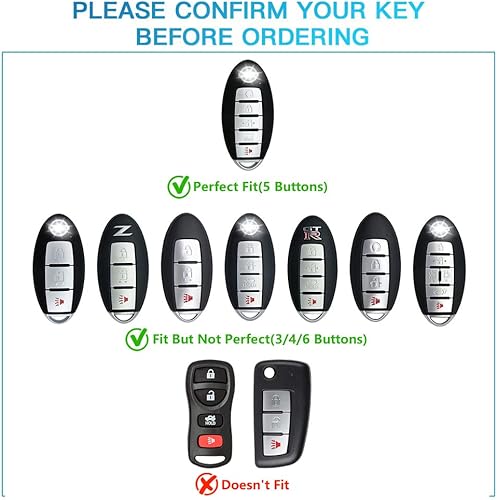 Miniatura 2 de 1797 Funda para llavero Nissan Altima Rogue Sentra Pathfinder Maxima Titan Murano Car Remote Key Chain Case Shell Protector Girly Cute 5 Button