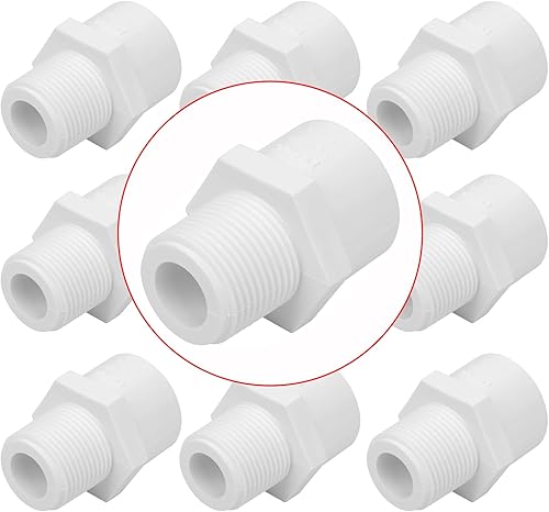 Miniatura 35 de Paquete de 20 Niples de PVC de 3/4 Pulgada con Rosca Macho, Adaptador Conector de Acoplamiento (Macho x Macho) 3/4" PVC NPT Acoplamiento de Rosca