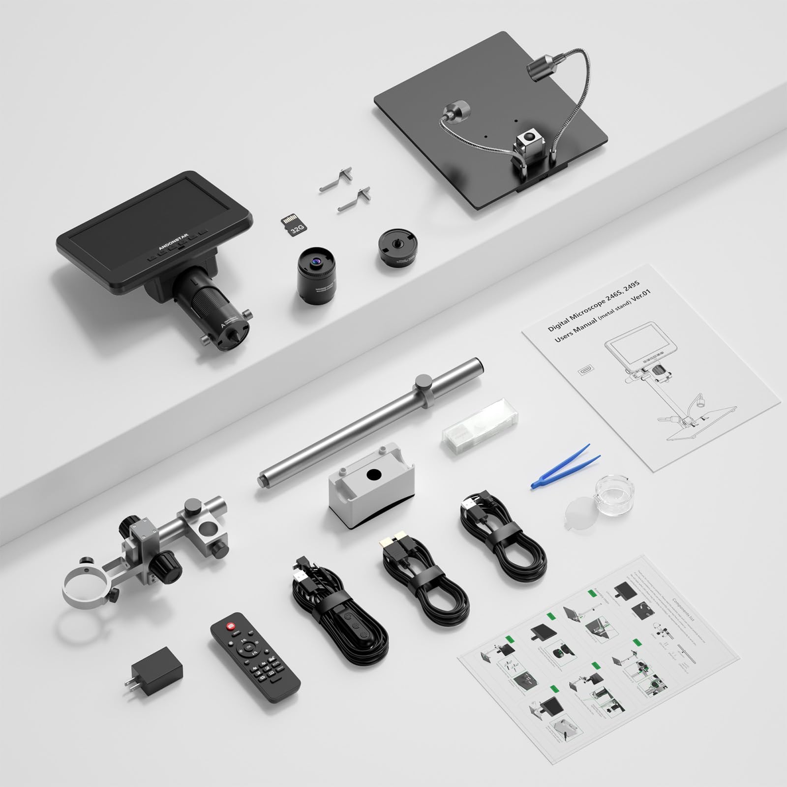 Andonstar 3 Lens Digital Microscope - 2160P HD -8