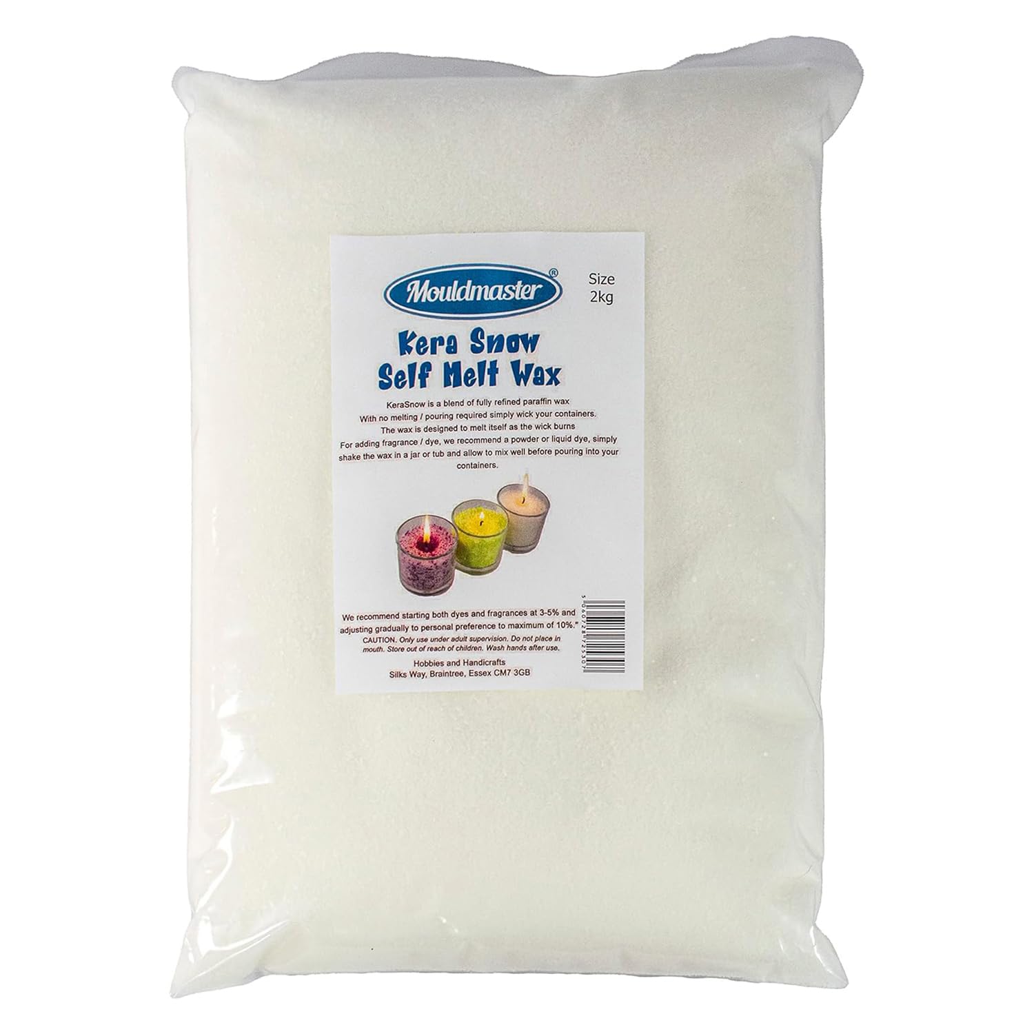 Mouldmaster KeraSnow Candle Granules Self Melting Wax 2Kg, White