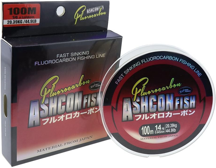 SF Ligne De Pêche 100% Fluorocarbone – Invisible, Résistante, Coule Rapidement – Eau Salée Et Douce, 6/8/12/15/30/45 Kg