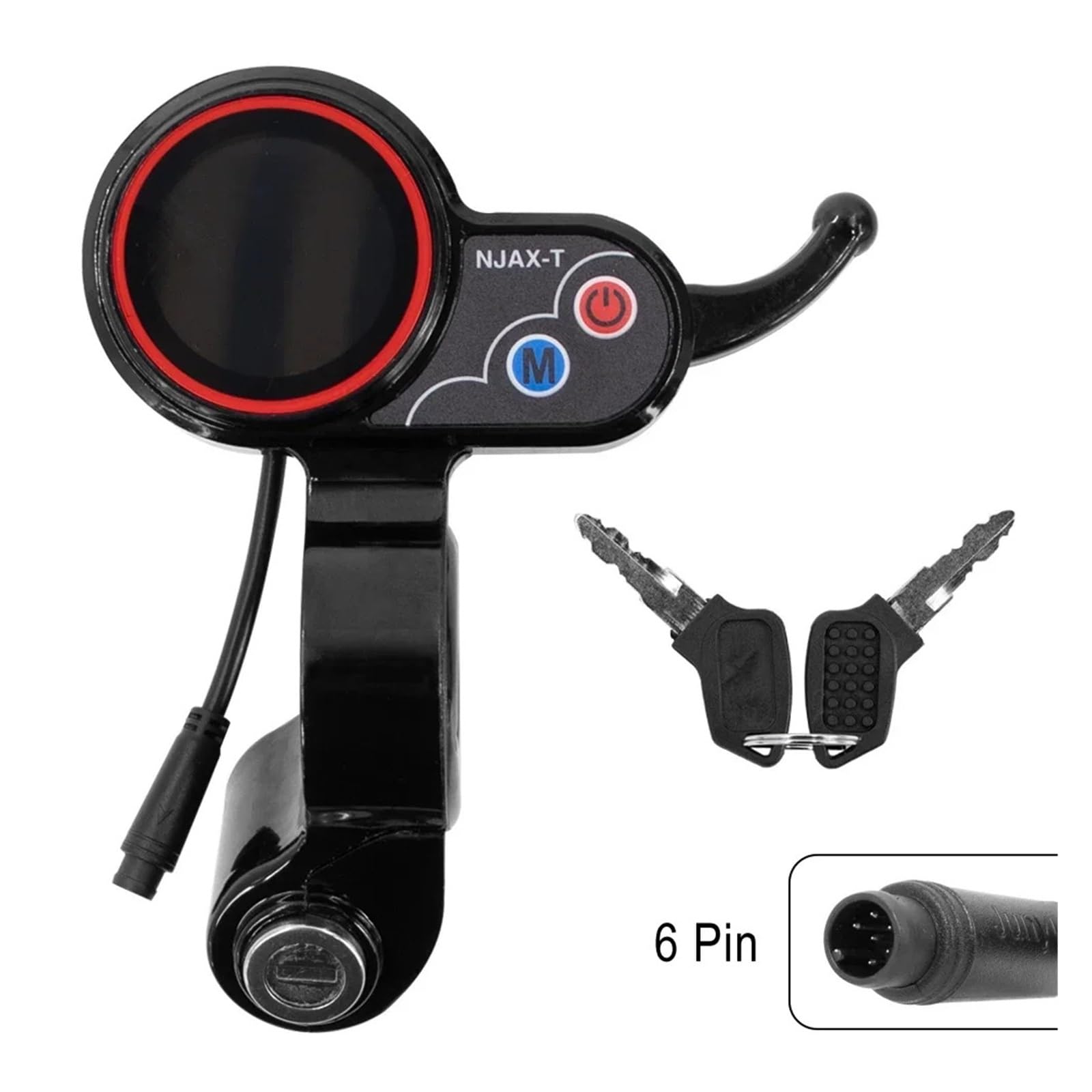 Display strumento acceleratore NJAX-T Display LED 48V con chiave, for ZERO, for 8 9 10 8X 10X 11X Parti cruscotto scooter elettrico acceleratore Cruscotto per monopattino elettrico