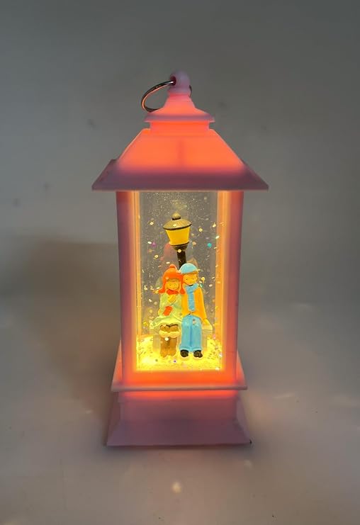 Romantic Winter's Tale Illuminated Snow Globe - Valentine's Pink
