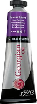Daler Rowney Georgian Oil Paint Permanent Mauve 38ml Tube - Art Paints for Canvas Paper and More - Oil Painting Supplies for Artists and Students - Artist Oil Paint for Any Skill Set
