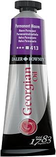 Daler Rowney Georgian Oil Paint Permanent Mauve 38ml Tube - Art Paints for Canvas Paper and More - Oil Painting Supplies for Artists and Students - Artist Oil Paint for Any Skill Set