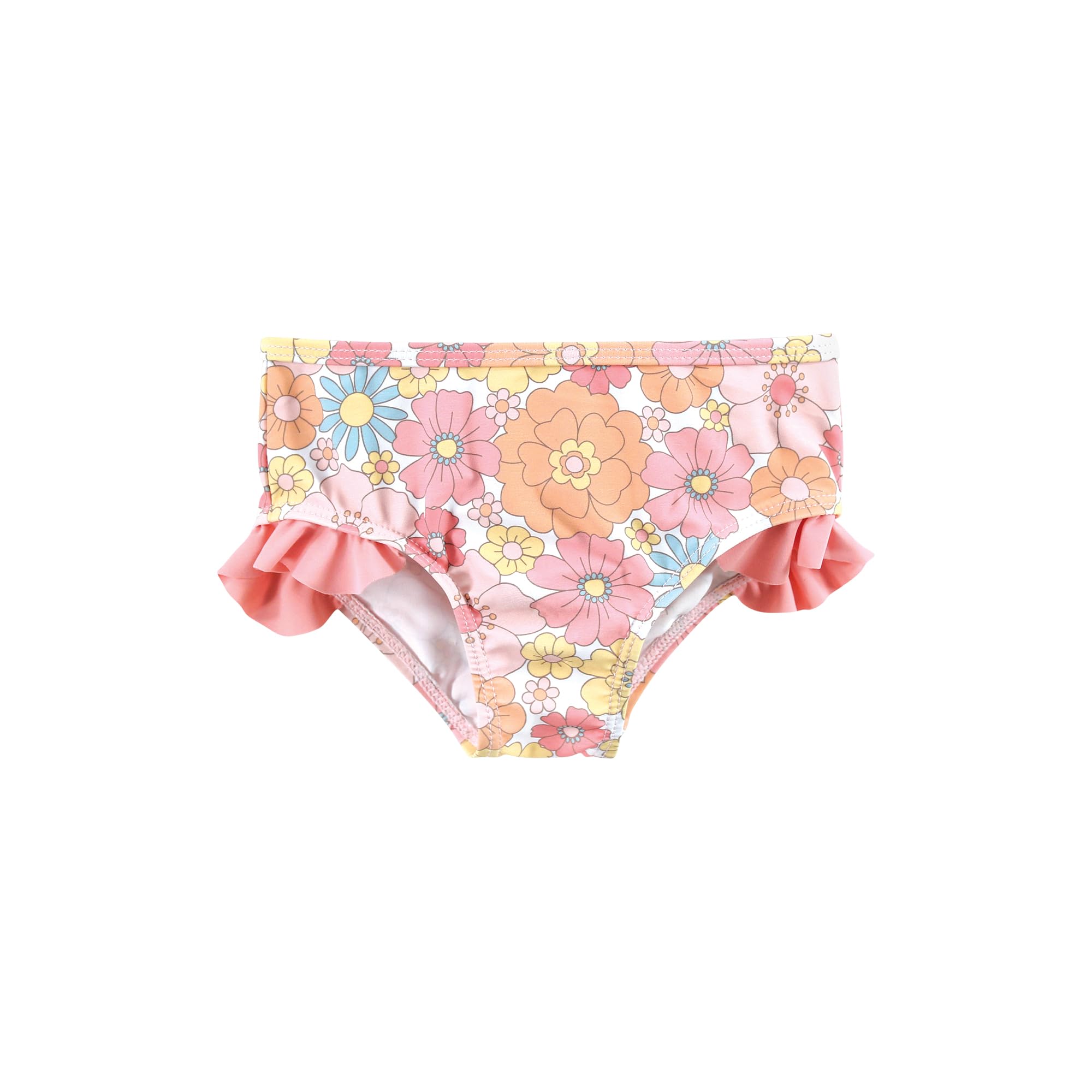 Hudson Baby Unisex Baby Swim Rashguard Set, Peace Love Flowers, 4T