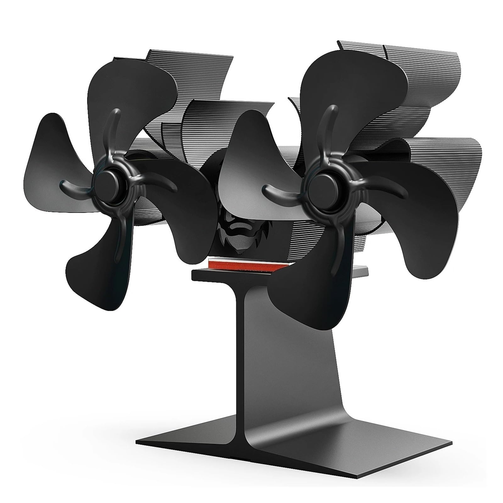 Ventilador De Estufa De Leña Alimentado Por Calor, Ventilador For Hogar De Doble Cabezal, Quemadores De Troncos, Ventilador De Leña Silencioso, Circulación Ecológica Eficiente FáCil De Usar
