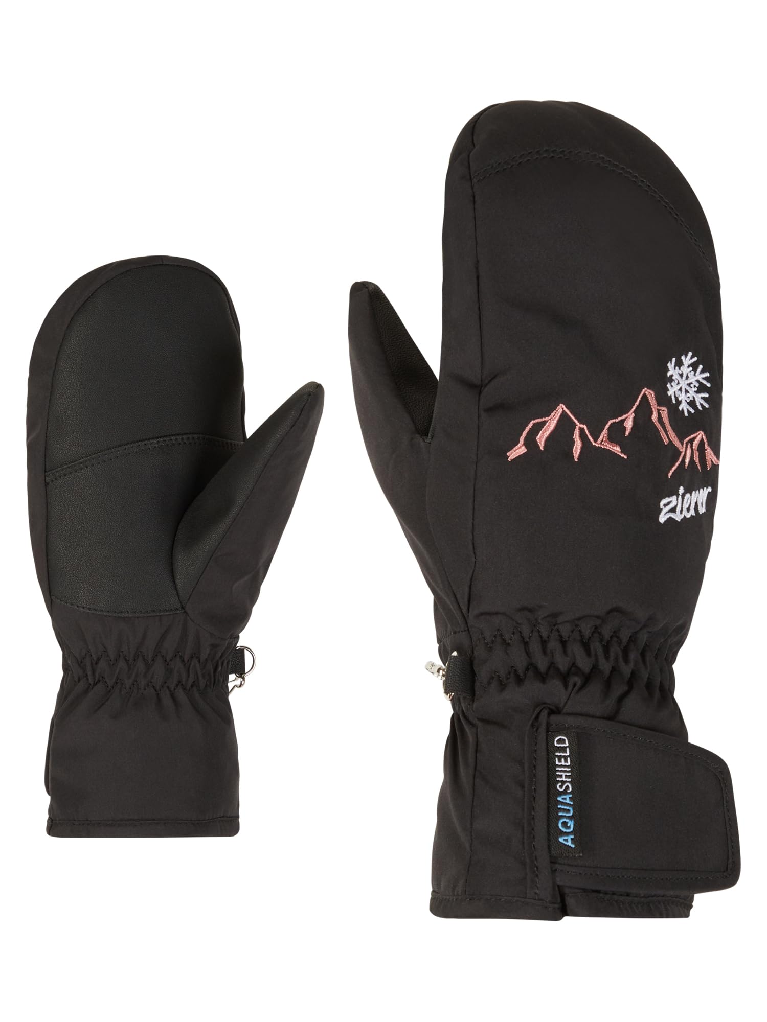 Ziener LAILLANI Children's Ski Mitten/Winter Sports, Waterproof, PFC Free, Black, 6.5