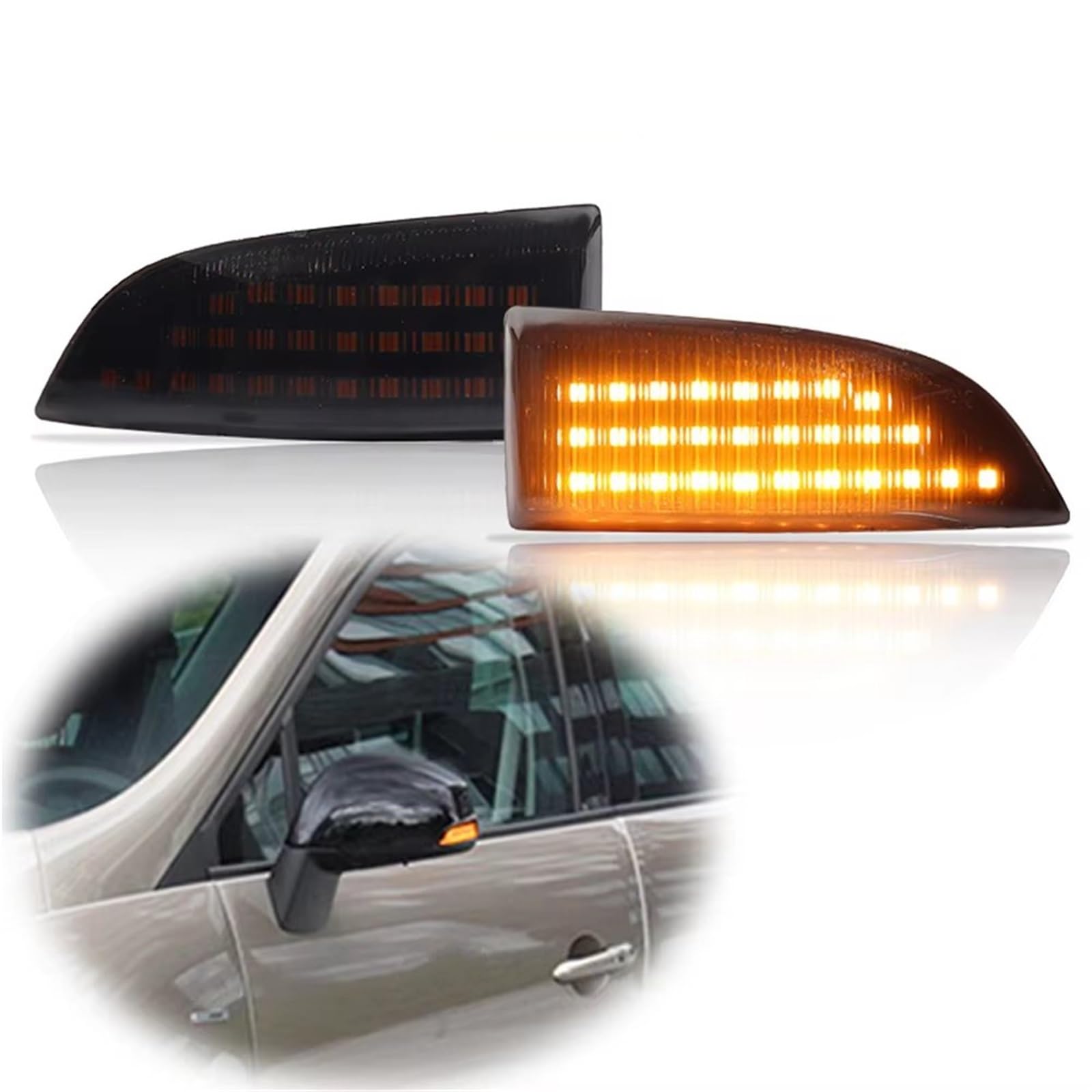 Genérico intermitente automóvil Para Fluence Para Latitude Para Grand Para Scenic Para Laguna 3 LED Ámbar Luces Espejo Frontal Lateral Señal Giro luz señalización