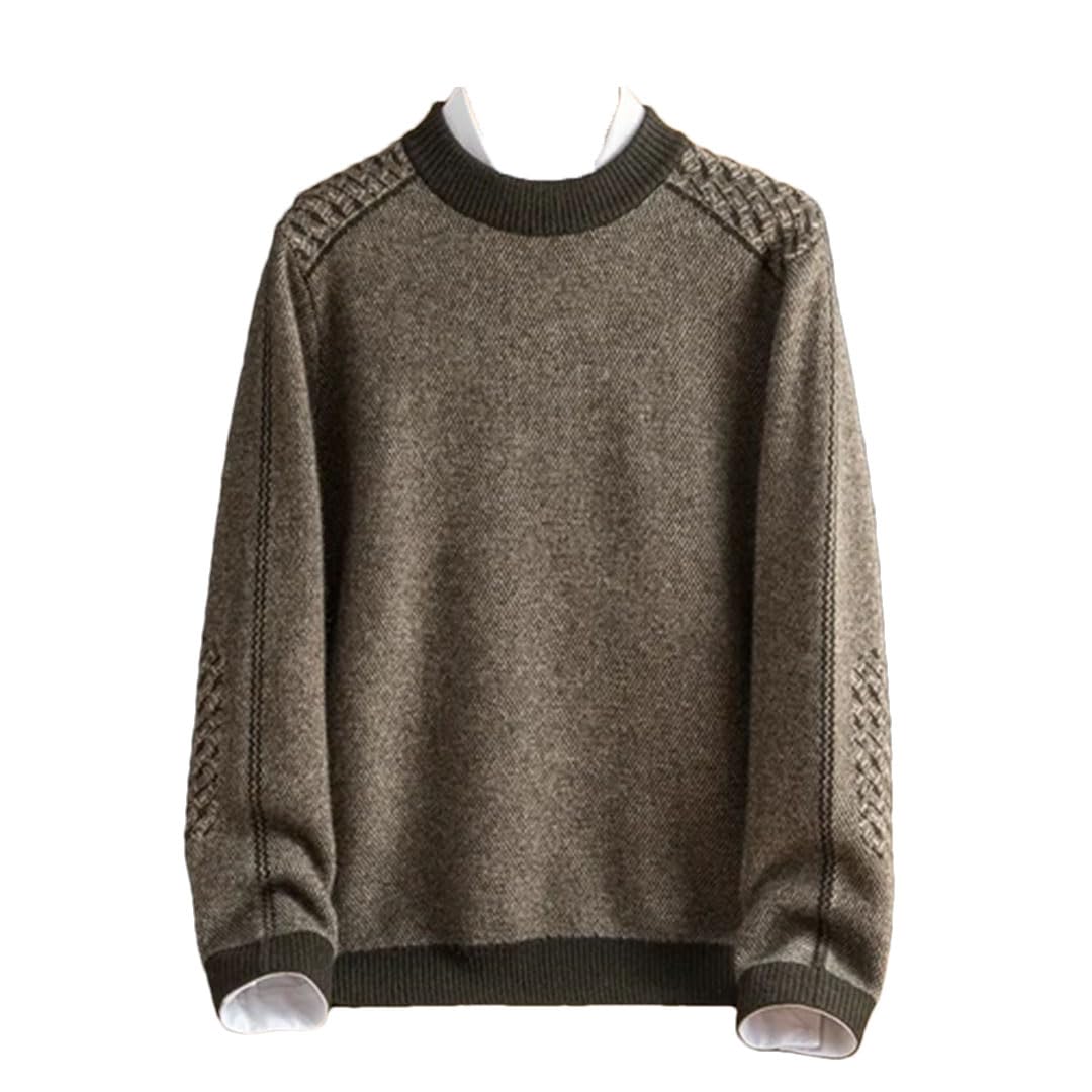 Vogrtcc Maglione da Uomo in Cashmere Ispessito Lavorato A Maglia con Scollo Tondo