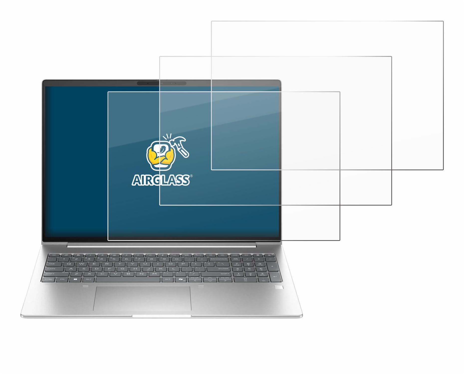 brotect 3 Pezzi Pellicola Vetro per HP EliteBook 6 G2i 16" | Chiara Protezione Schermo Made in Germany, Durezza 9H Anti-Graffio Glass Screen Protector