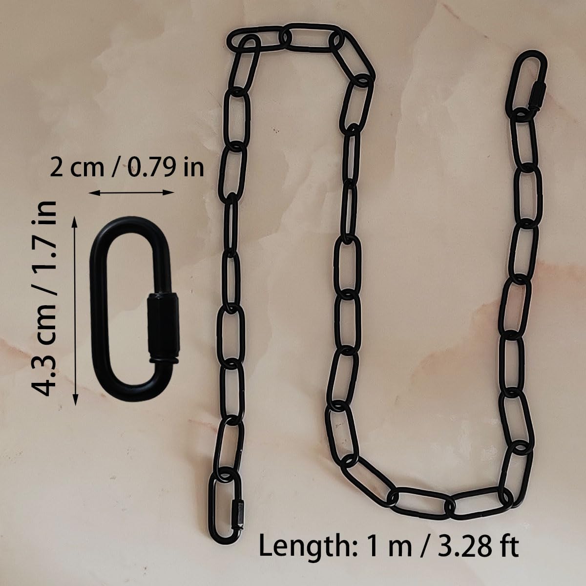 3 Feet Black Chain for Hanging, Industrial Light Fixture Chain — Amazon image 3