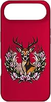 Vista 25 de Arkansas Deer with Antlers and Apple Blossom Tattoo Art Case for iPhone 16