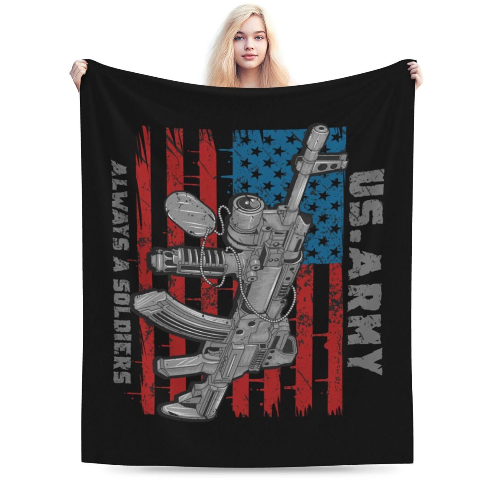 Amazon.com: Grey Ak47 Machine Gun On American Flag Background 