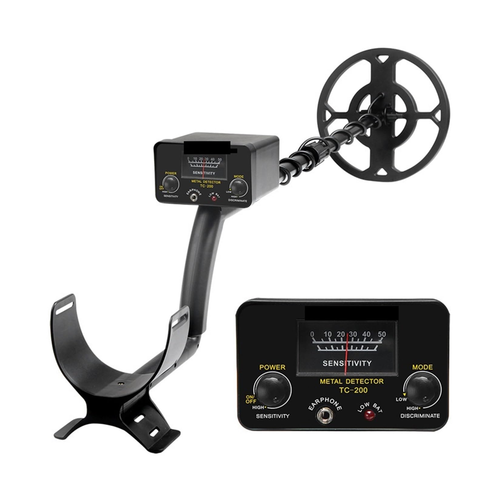 Metal Detector, Underground Metal Detector TC-200 Depth Yellow Gold Detector Adjustable Tracker Treasure Hunter Hunter(TC-200B)
