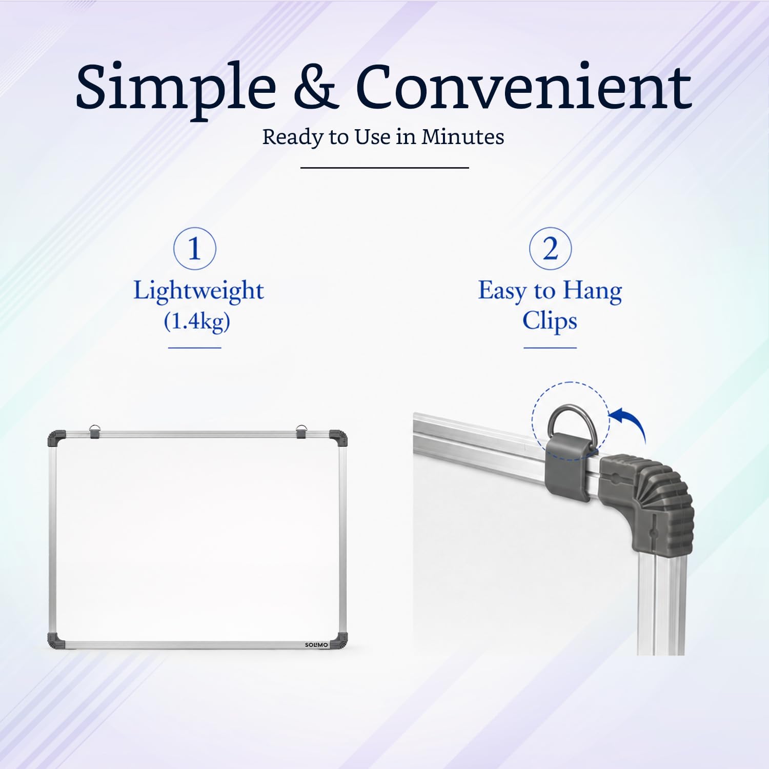 Amazon Brand - Solimo Aluminium Whiteboard and Chalkboard (1.5 x 2 feet) 4