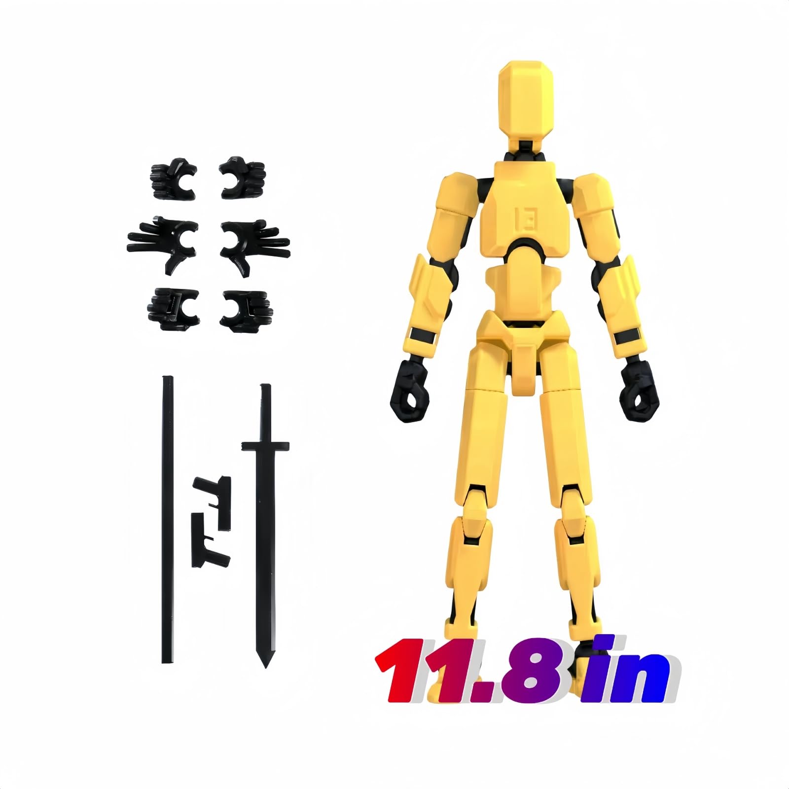 T13 Action Figure,Upgraded version 11.8in Large T13 Action Figure Set Assembly Completed Robot Titan 13: 3D Printed Stick Figure Robot Multi,Articulated Movable Robot Dummy 13 Set (golden)