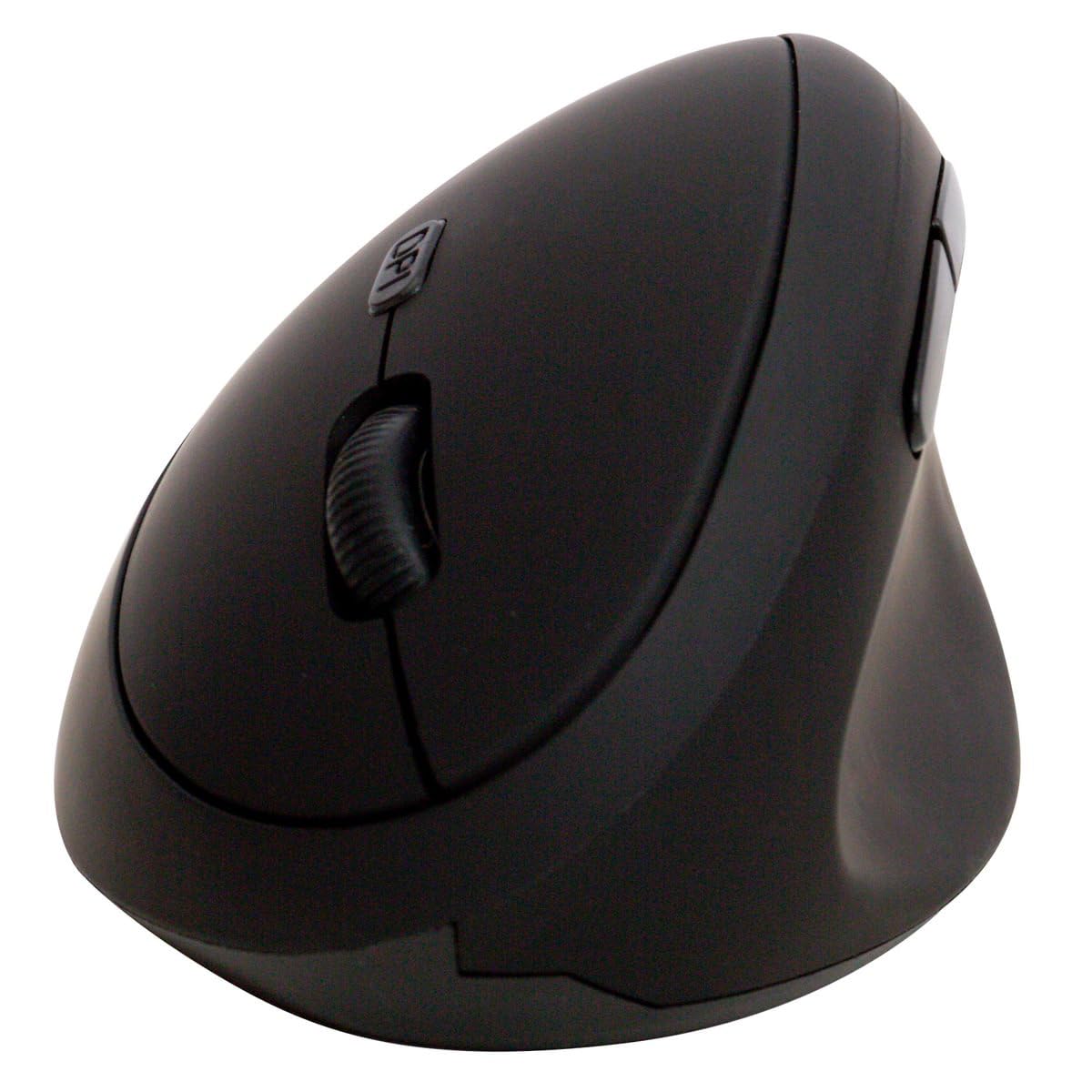 Q-Connect Wireless Ergonomic Vertical Mouse 2.4G/6-Button/Battery-Powered/Includes 2 AAA batteries/Right-Handed/Gaming/Optical Computer Mouse for Laptop, PC/Black