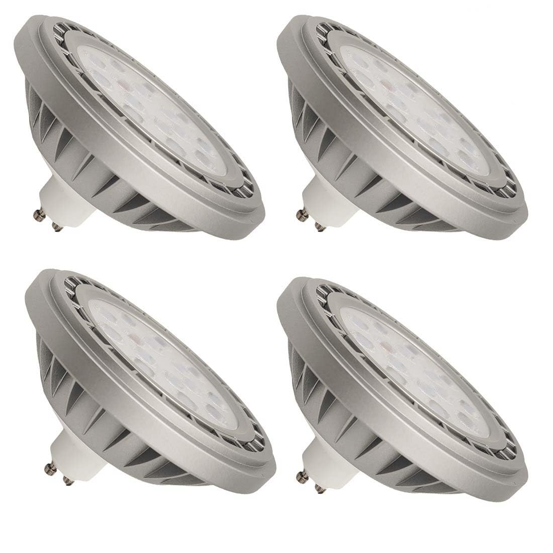 QLEE Ar111 GU10 LED Bulb 15W Dimmable 220V 150W Halogen Replacement Spotlight 4000K Natural White LED GU10 Lamp ES111 for Track Lighting Recessed Downlights Reflector Kitchen Living Room, 4 Pack
