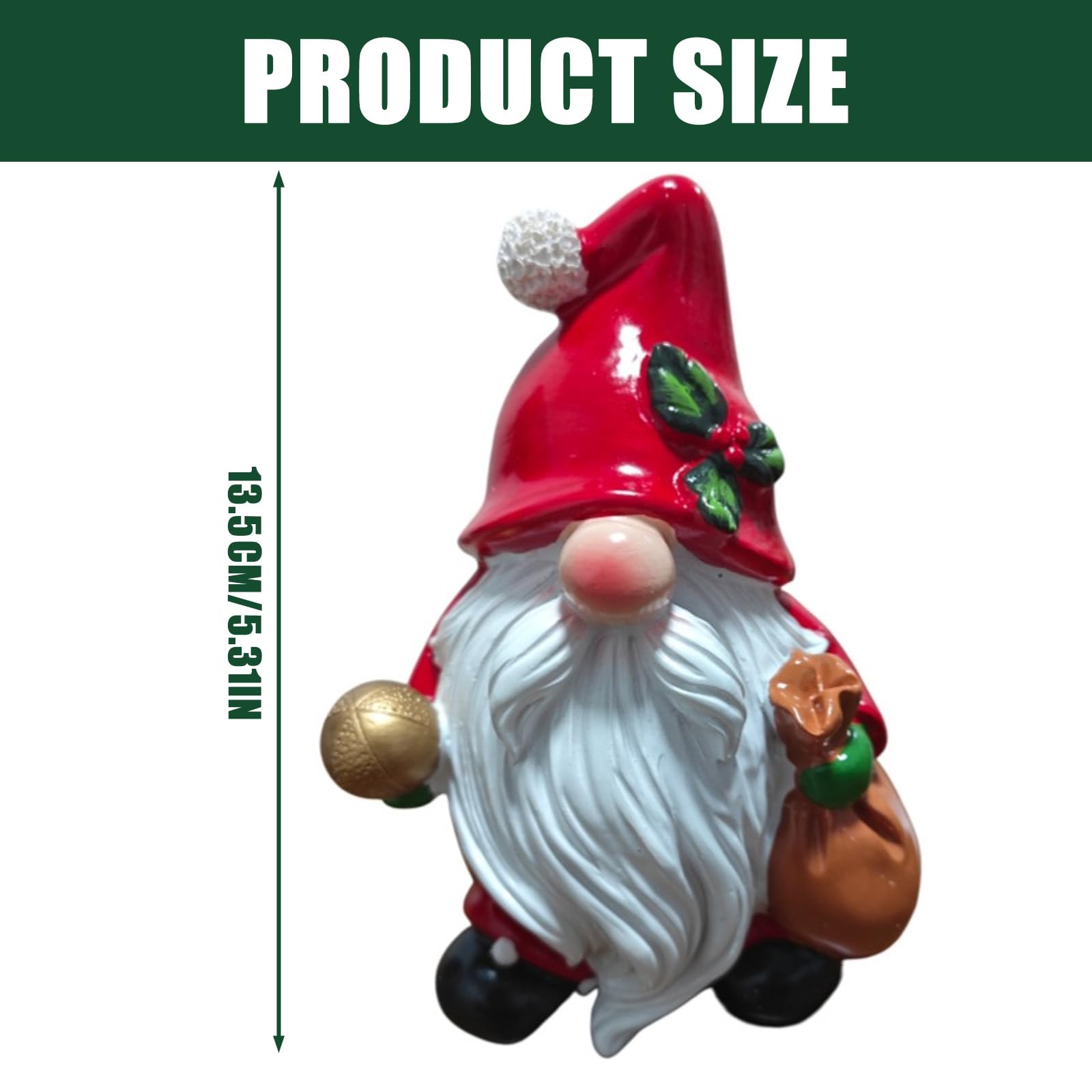 Pieza de decoración navideña Resinas no tóxicas Estatua de gnomos de Papá Noel Diseño Resistente a la Intemperie para Festivos Adorno Espacial Estatuilla de Papá Noel