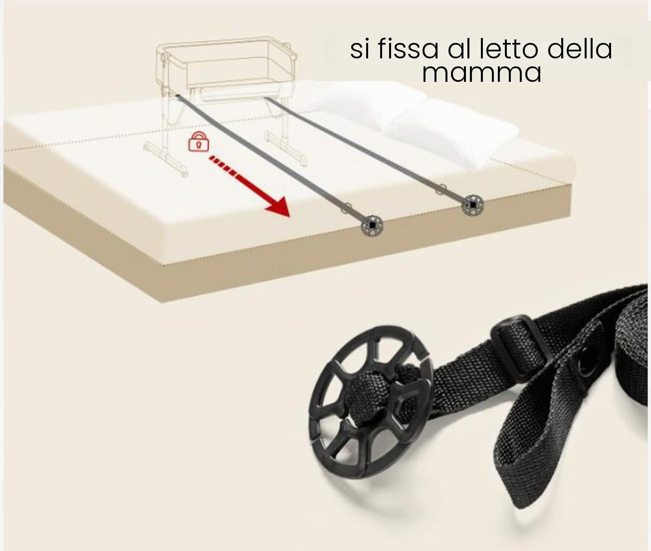 Mini culla Co-sleeping Star Ibaby – Regolabile in diverse altezze, reclinabile – Materasso incluso, colore: grigio
